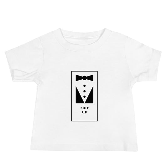 Suit up baby short sleeve tee